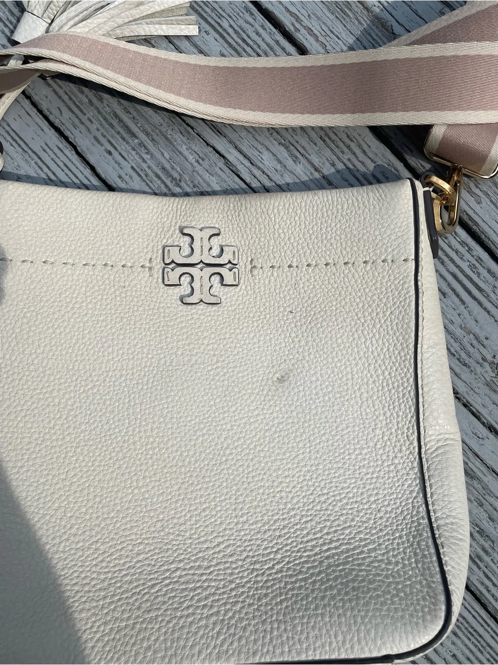 Tory Burch pebbled white